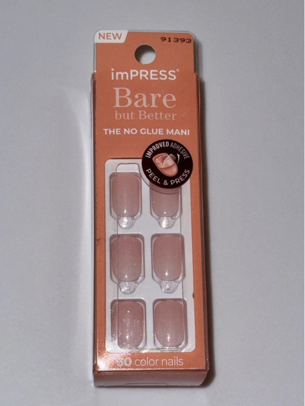 KISS imPRESS Bare But Better Instinct Short Press On Nails Nude Pink 30ct NEW